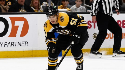 Boston Bruins forward Matthew Poitras