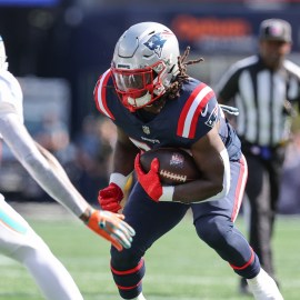 New England Patriots running back Rhamondre Stevenson