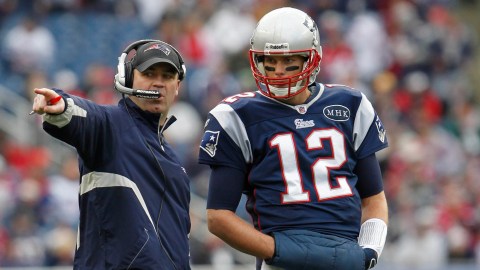 Former New England Patriots quarterback Tom Brady and offensive coordinator Bill O