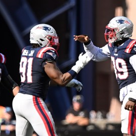 New England Patriots defensive ends Deatrich Wise Jr., Keion White