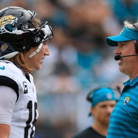 Jacksonville Jaguars head coach Doug Pederson, quarterback Trevor Lawrence