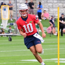 New England Patriots quarterback Drake Maye