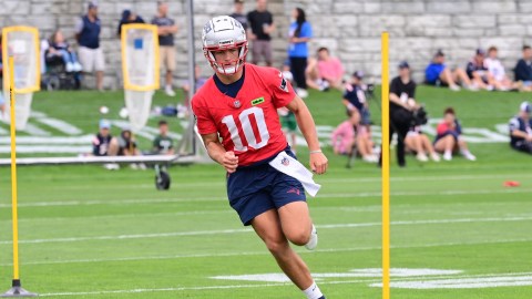 New England Patriots quarterback Drake Maye