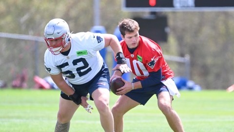 New England Patriots quarterback Drake Maye, NFL offensive lineman Joey Ramos