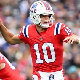 New England Patriots quarterback Drake Maye