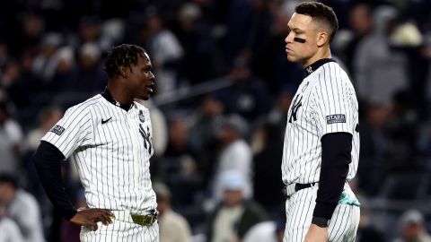 New York Yankees infielder Jazz Chisholm and outfielder Aaron Judge