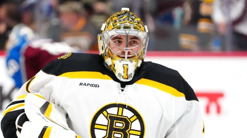 Boston Bruins goaltender Jeremy Swayman