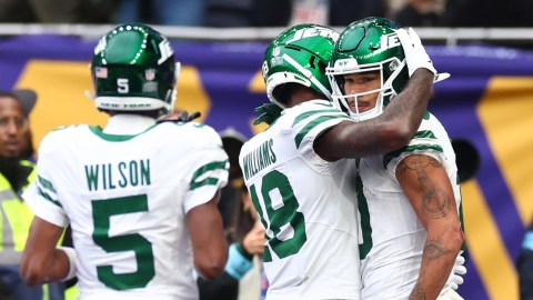 New York Jets wide receivers Allen Lazard, Mike Williams