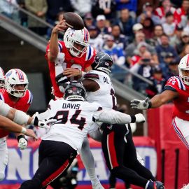 New England Patriots quarterback Drake Maye