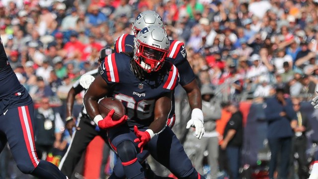 New England Patriots running back Rhamondre Stevenson