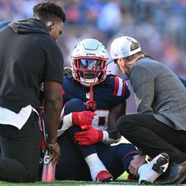 New England Patriots running back Rhamondre Stevenson