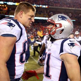 Former New England Patriots tight end Rob Gronkowski and wide receiver Julian Edelman