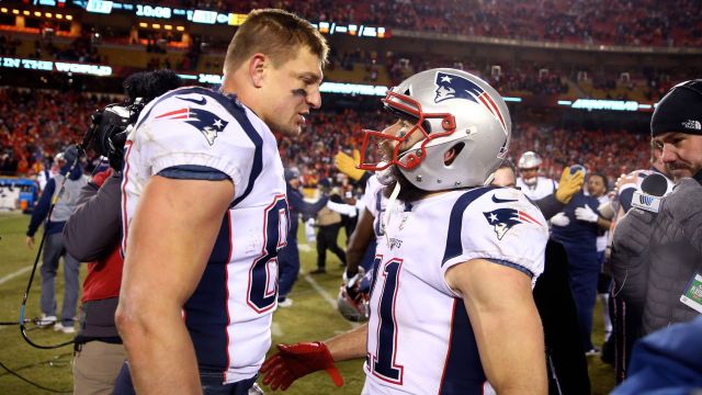 Former New England Patriots tight end Rob Gronkowski and wide receiver Julian Edelman