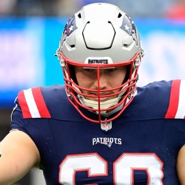 New England Patriots guard Cole Strange