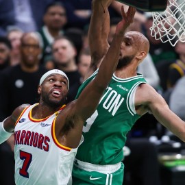 Boston Celtics guard Derrick White and Golden State Warriors forward Buddy Hield