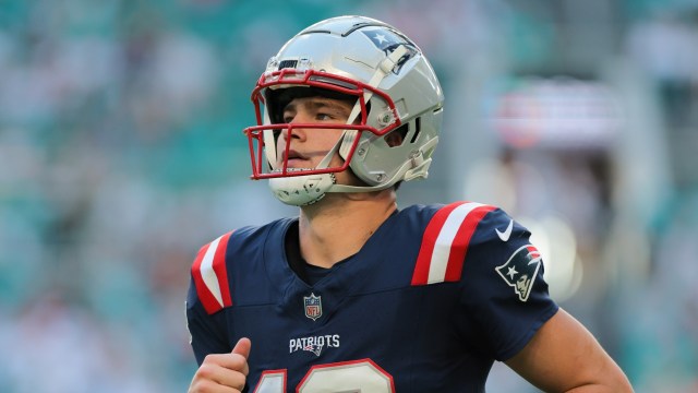 New England Patriots quarterback Drake Maye