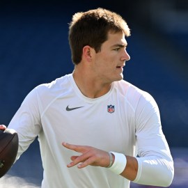 New England Patriots quarterback Drake Maye