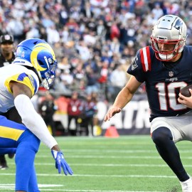 New England Patriots quarterback Drake Maye