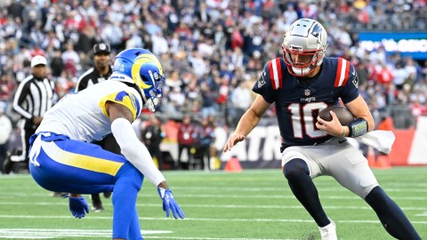 New England Patriots quarterback Drake Maye