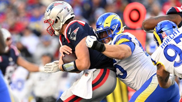 New England Patriots quarterback Drake Maye and Los Angeles Rams defensive tackle Braden Fiske