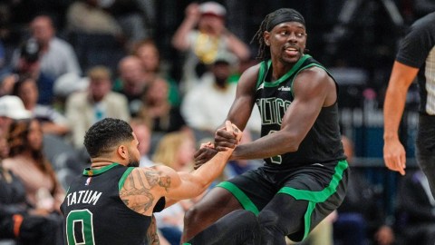 Boston Celtics forward jayson Tatum and guard Jrue Holiday