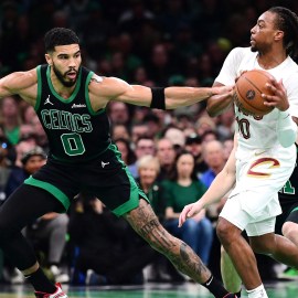 Boston Celtics forward Jayson Tatum and Cleveland Cavaliers guard Darius Garland