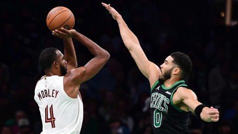 Boston Celtics forward Jayson Tatum and Cleveland Cavaliers center Evan Mobley