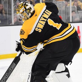 Boston Bruins goaltender Jeremy Swayman