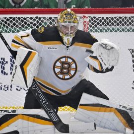 Boston Bruins goalie Jeremy Swayman