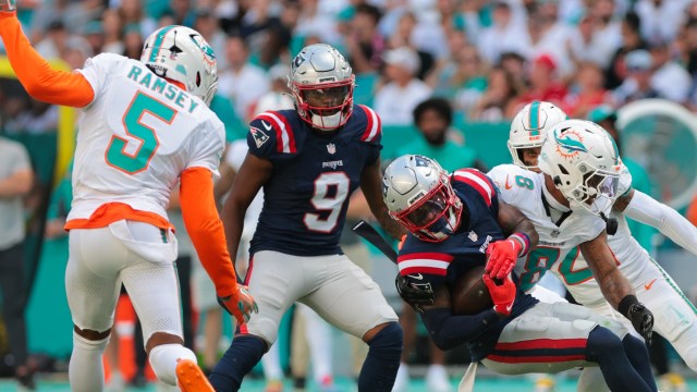 New England Patriots wide receivers Kayshon Boutte and DeMario Douglas