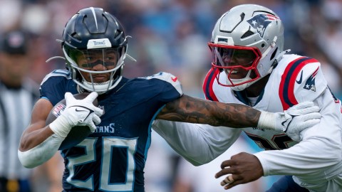 New England Patriots defensive end Keion White and Tennessee Titans running back Tony Pollard