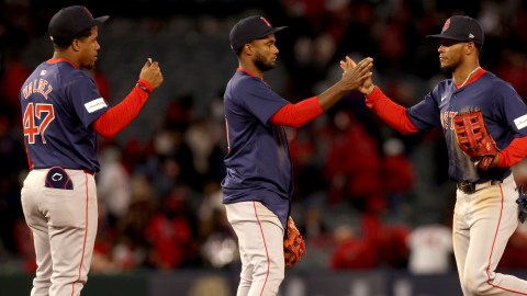 Boston Red Sox infielders Enmanuel Valdez and Ceddanne Rafaela and New York Yankees infielder Pablo Reyes