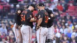 Boston Red Sox bullpen coach Chris Holt, MLB free agent Danny Coulombe