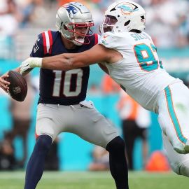 New England Patriots quarterback Drake Maye