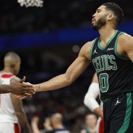 Boston Celtics forwards Jaylen Brown and Jayson Tatum