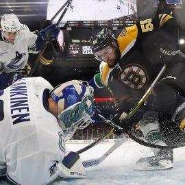 Boston Bruins forward Justin Brazeau