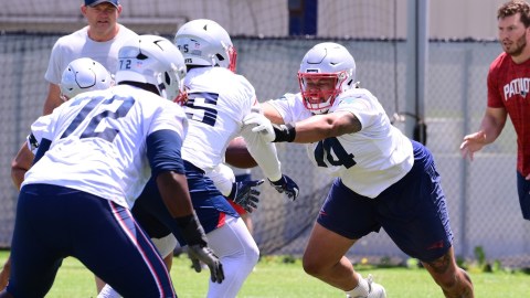 New England Patriots offensive lineman Michael Jordan, NFL guard Ryan Johnson