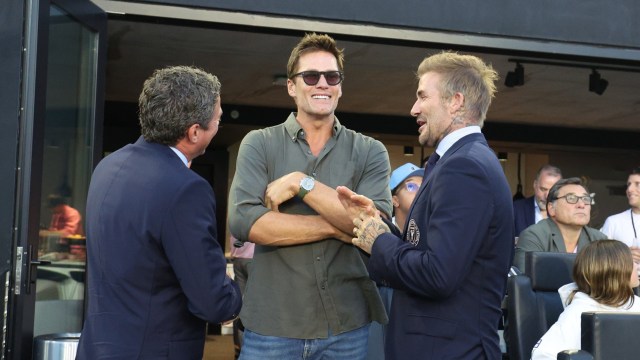 Former NFL quarterback Tom Brady, Inter Miami FC co-owner David Beckham