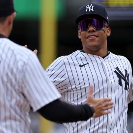 New York Yankees manager Aaron Boone and MLB outfielder Juan Soto