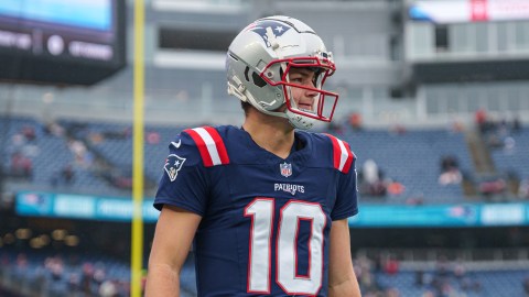 New England Patriots quarterback Drake Maye