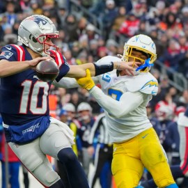 New England Patriots quarterback Drake Maye