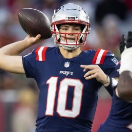 New England Patriots quarterback Drake Maye