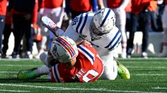 New England Patriots quarterback Drake Maye, Indianapolis Colts defensive tackle DeForest Buckner