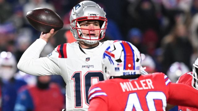 New England Patriots quarterback Drake Maye and Buffalo Bills linebacker Von Miller