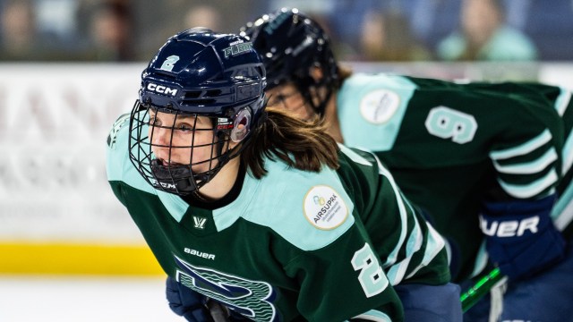 Boston Fleet defender Emily Brown and forward Sophie Shirley