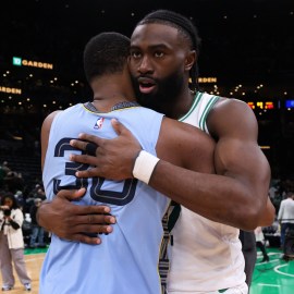 Boston Celtics guard Jaylen Brown and Memphis Grizzlies guard Marcus Smart