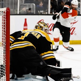 Boston Bruins goaltender Jeremy Swayman