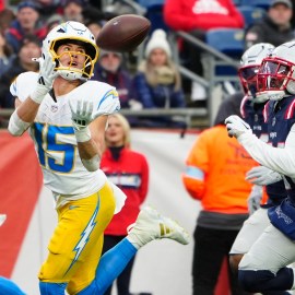 Los Angeles Chargers wide receiver Ladd McConkey, New England Patriots cornerback Jonathan Jones