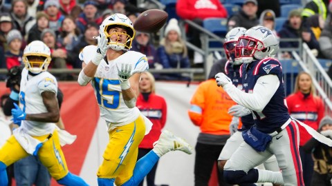 Los Angeles Chargers wide receiver Ladd McConkey, New England Patriots cornerback Jonathan Jones