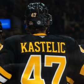 Boston Bruins forward Mark Kastelic